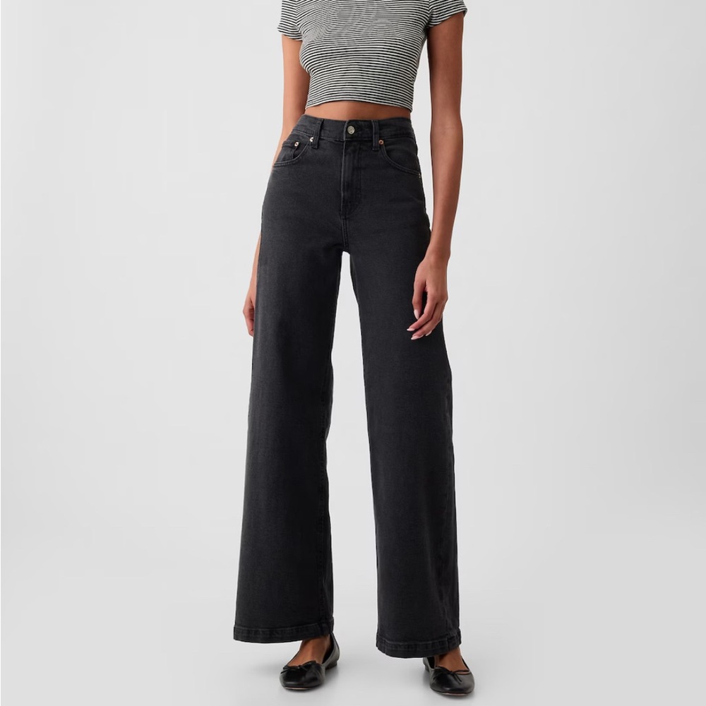 GAP high rise stride wide leg jeans